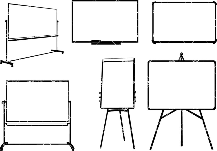 Vector silhouettes - Vector Presentation Board Silhouettes Set